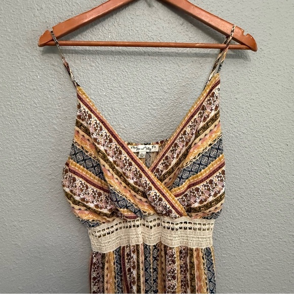 Vine and Valley Jumpsuit Size Large Multicolor Surplice Neck - Picture 2 of 5